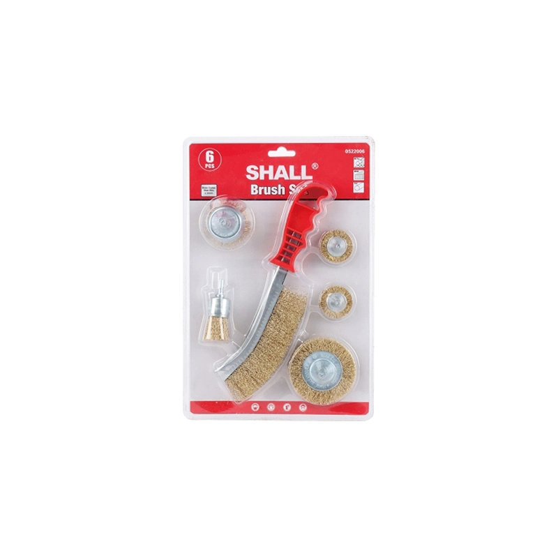 Shall 5-Piece Steel Wire Brush Polishing Cup Brass Wire Brush Set