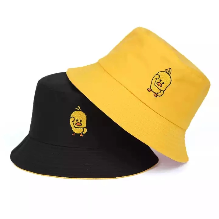 Wholesale Custom Bucket Cap Logo Reversible Cute Fishing Fisherman Custom Embroidered Bucket Hat