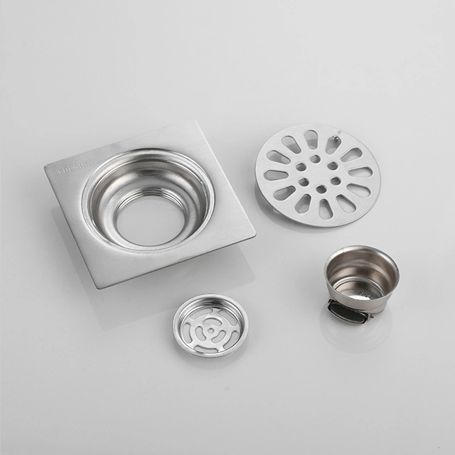 Hot Sell Stainless Steel Brushed Direct Square Metal Concealed Nickel Floor Drain