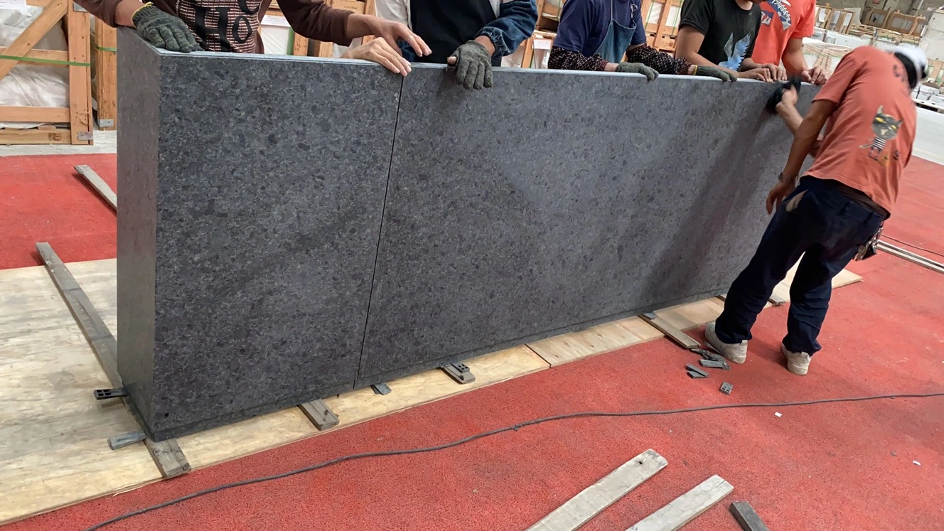 Grey Granite Custom Office Desk for Reception