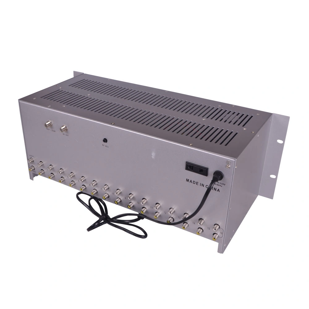 CATV 45-872MHz Analog 16 in 1 CATV Headend 16 Way Agile Modulator