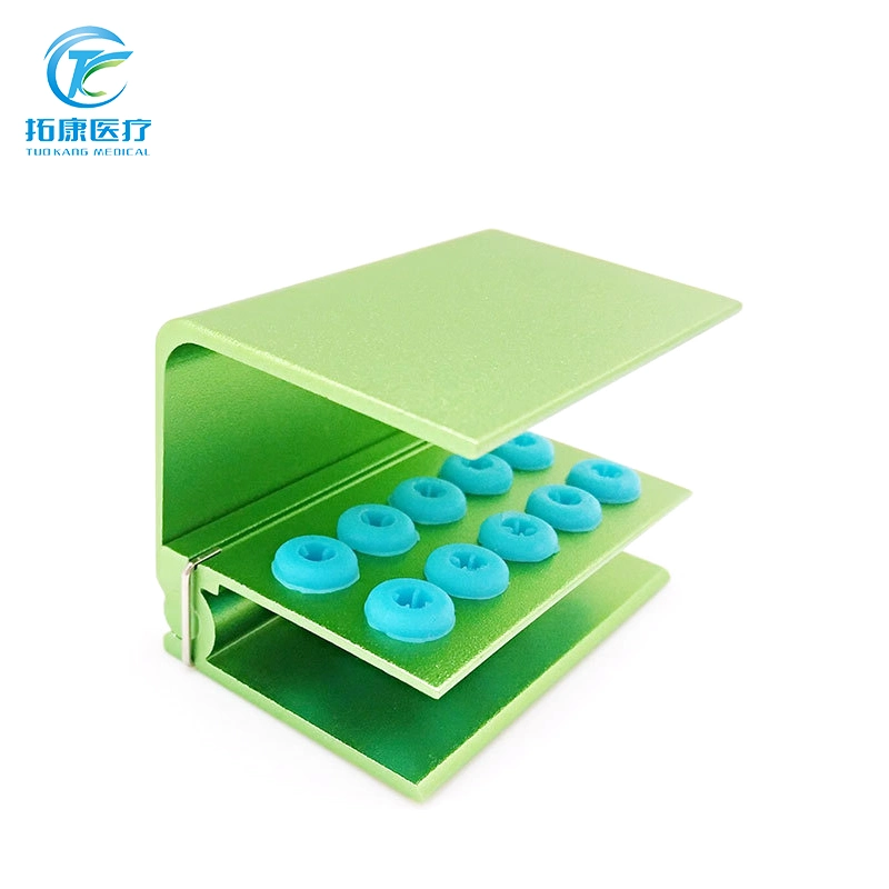 10-Hole Dental Burs Mini Holder Silicone Bur Sterilization Box