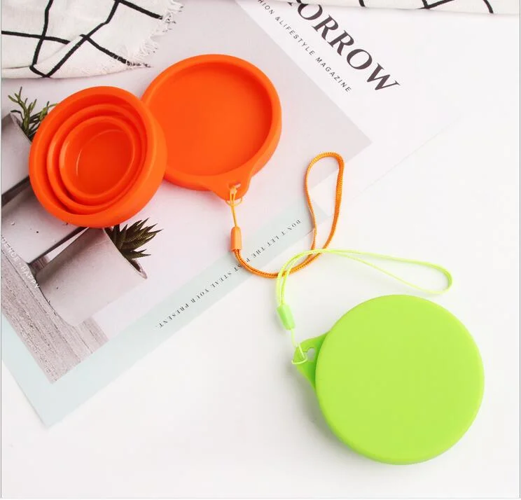 Sample Customization Hot Sell Food Grade Custom Logo Travel Silicone Folding Cup Outdoor Travel Cup Silicone Collapsible Cup