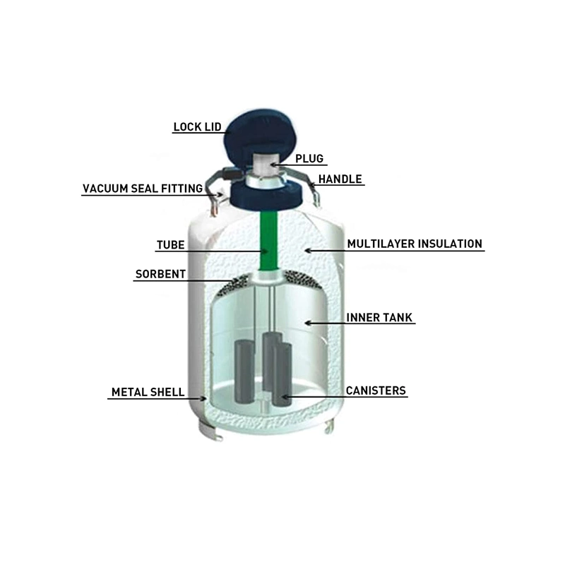 PROMED zuverlässige und sichere Stickstoffbehälter für den Trockenfrachtbehälter für das Labor Probentransport und Lagerung