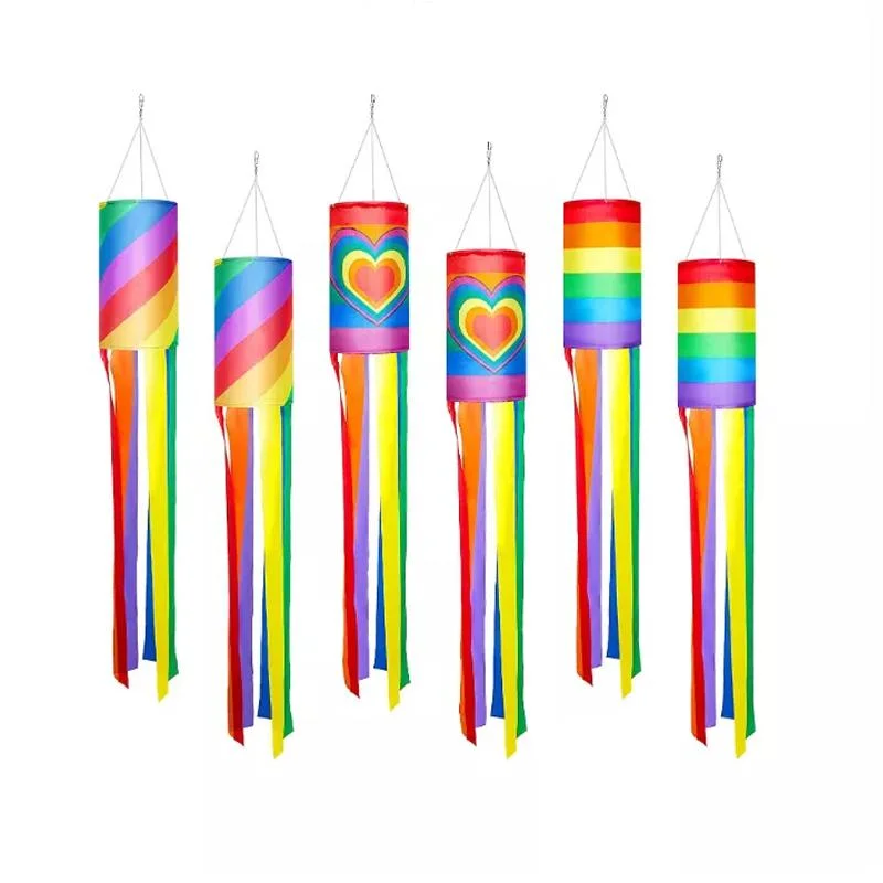 Wholesale/Supplier Outdoor Wind Sock Decor Lgbt Event Banner Rainbow Column Windsock Flag