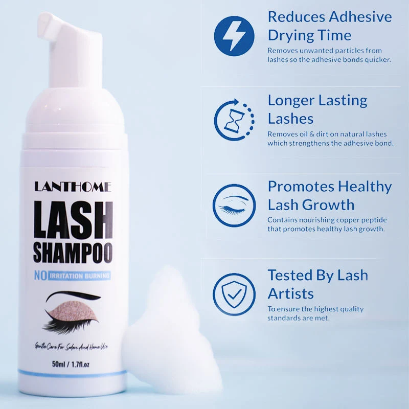 Shampooing pour cils pour extensions de cils sans huile