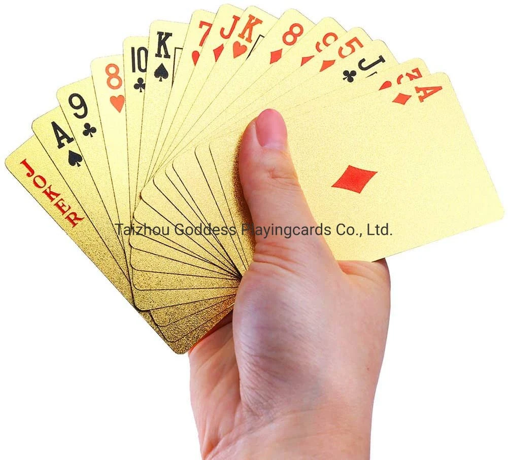 Durable Waterproof Matte Plastic 24K Gold Foil Poker Golden Poker