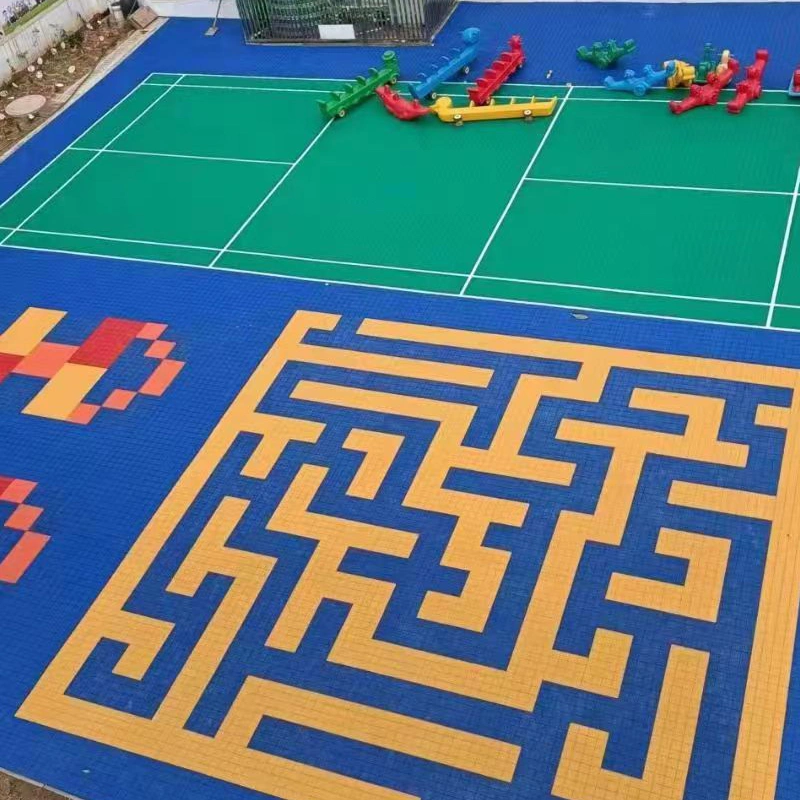 Splicing UV-Resistant Interlocking Modular PP Floor Tile for Volleyball Court