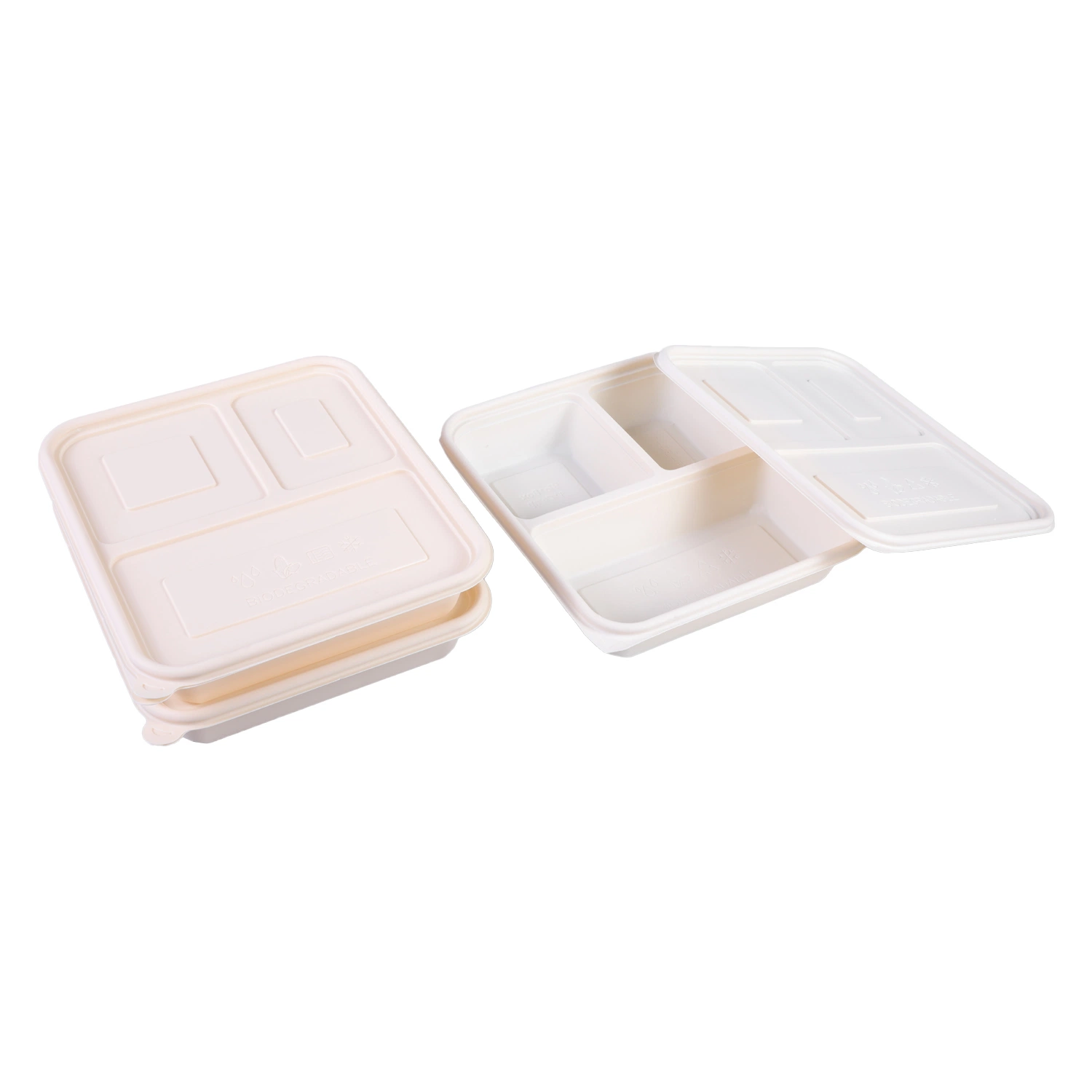 Biodegradable Corn Starch Meal Food Container Lunch-Box for 3/4/5 Compartment