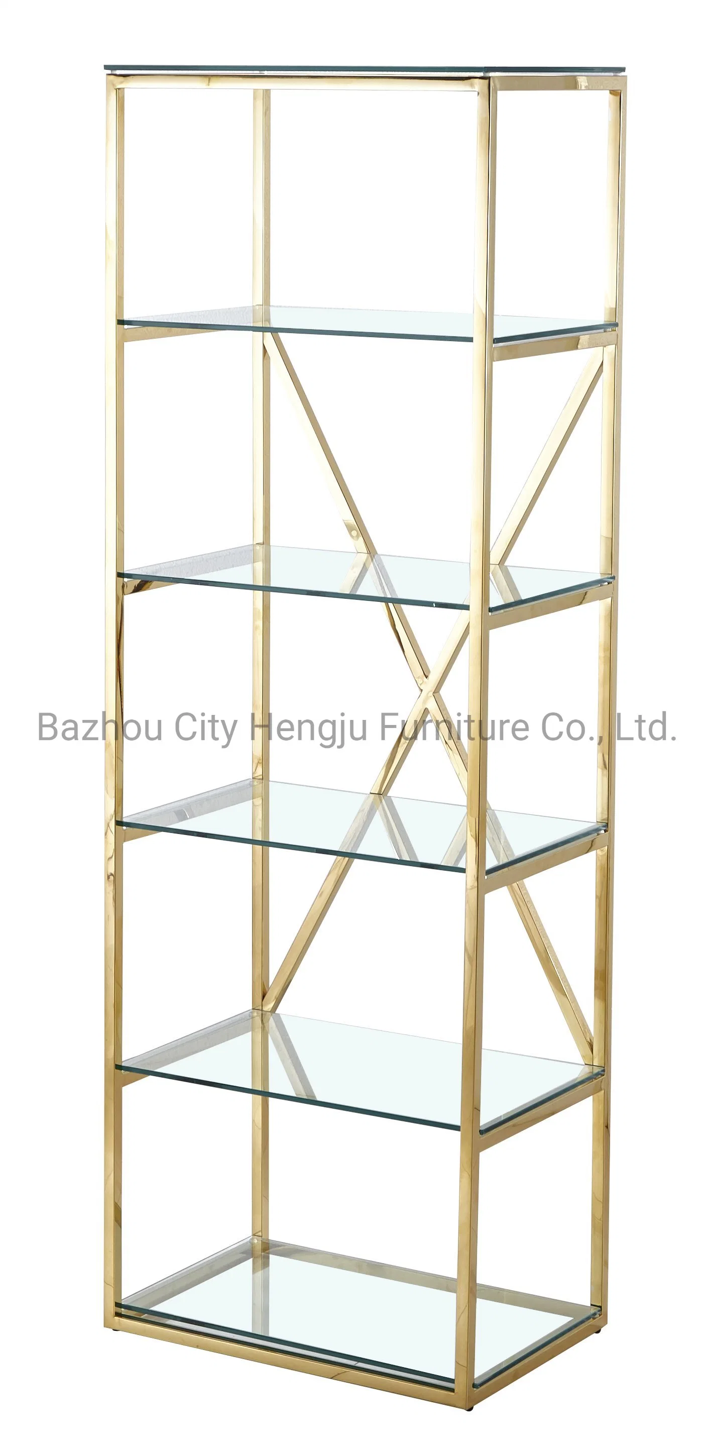 Bookcases Living Room Decorated Shelves Modern Style Golden Tall Bookshelf Furniture Bookcase Wall Shelves Display Shelf Metal