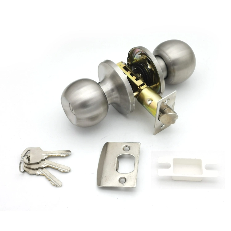 Residential South American ANSI Cerraduara Tubular De Pomo Brass Stainless Steel Alta Borde Cylindrical Tubular Lever Knob Lock