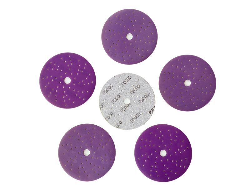 Film Sand Paper 5-Inch Purple Abrasive Sandpaper Waterproof Ceramic Hook & Loop Sanding Disc For Cars