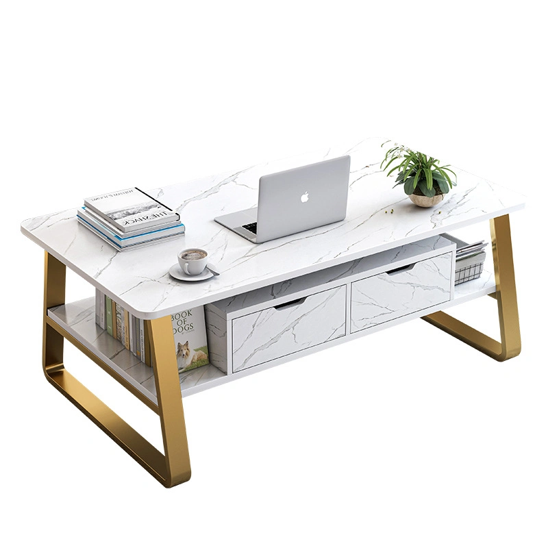 Metal quadrado Nova Mesa Madeira Design Sala de estar mobiliário contraplacado Conjunto de mesa de café