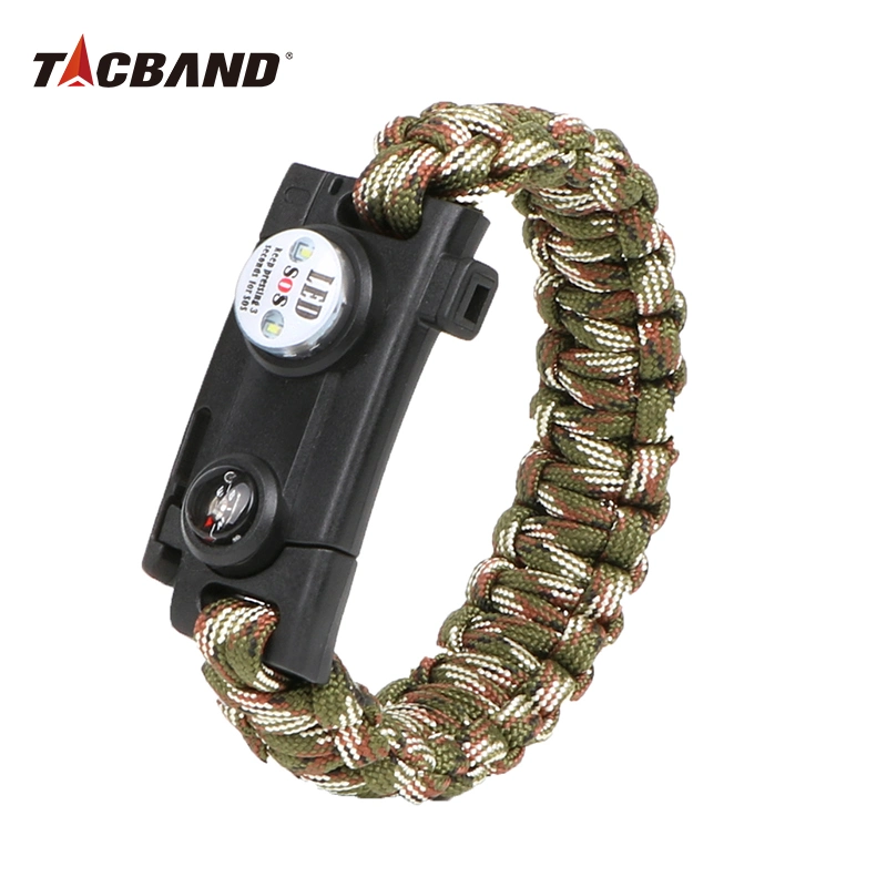 Tacband Sos Light Mini Scarper Paracord Braided Bracelet with Whistle Compass