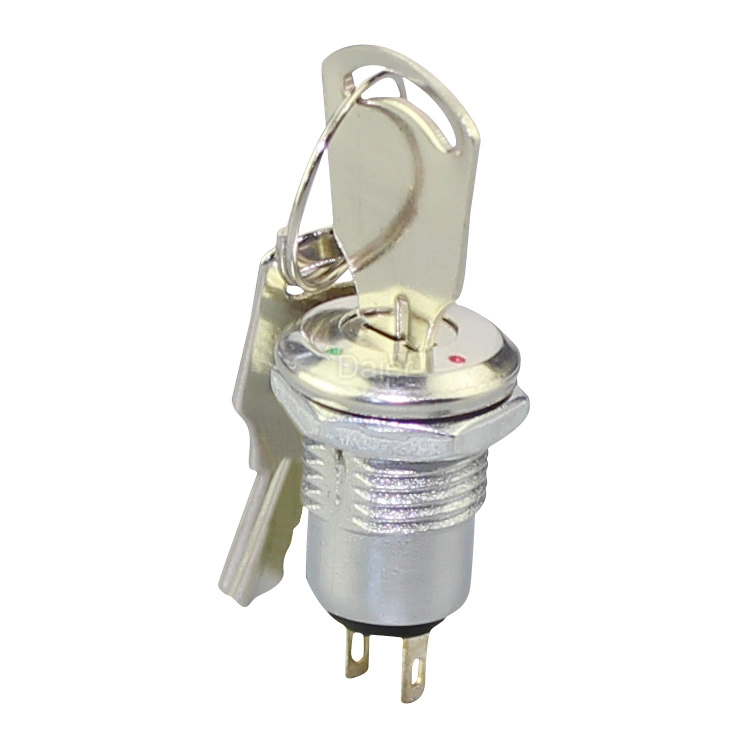 12mm 2 Position on-off Metal Key Lock Power Switch