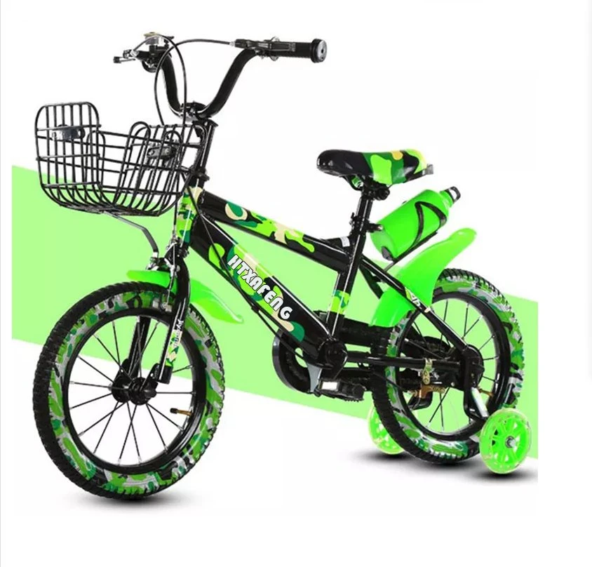 Camo Kids Bicycle with Front Frame and Rear Bottle Cage