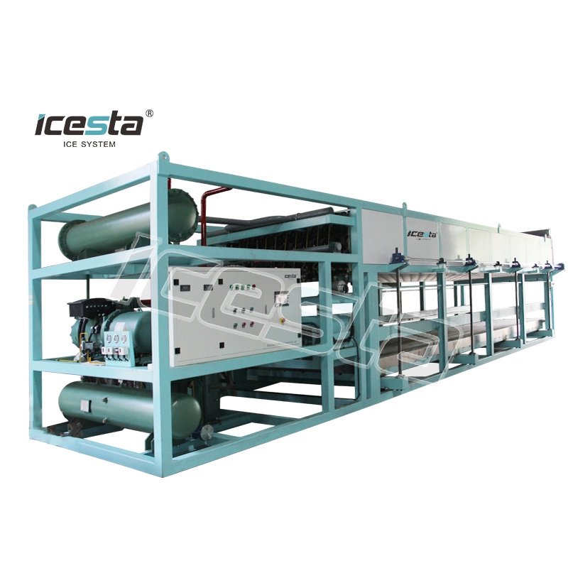 Máquina de gelo de bloco industrial refrigerada a água Icesta para alimentos frescos