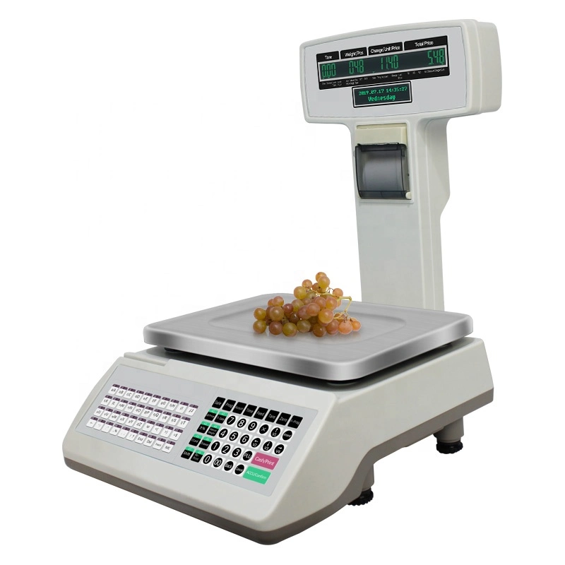 Counter Type Print Barcode Electronic Weighting Scales for Supermarket