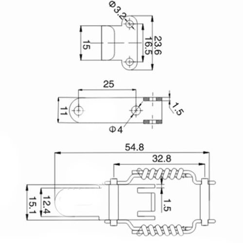 Spring Toggle Latch Draw Latch Fastener Small Size