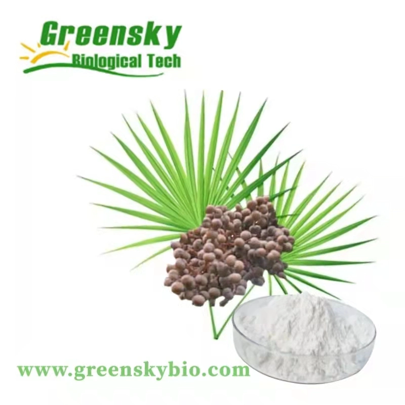 طبيعية 45 ٪ منشار Palmetto استخراج مسحوق أبيض مصنع استخراج الصحة الغذاء بالأعشاب المقتطف الغذاء المادة المضافة