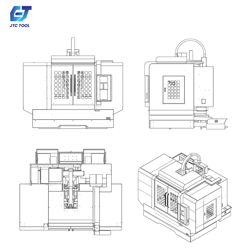 Jtc Alimentación automática de la herramienta de perforación base magnética y tocando la máquina China CNC centro de escuchas de la fábrica de husillo ISO40 taladro cónico de T600 y tocando la máquina