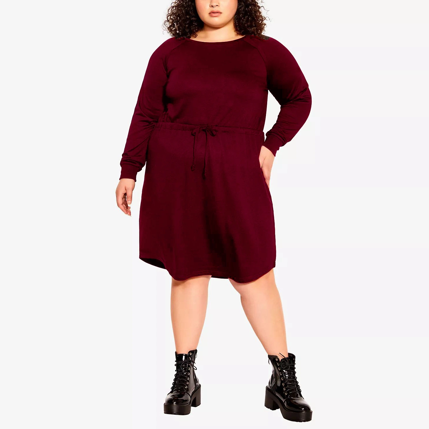Plus Size Clothing Lady Hoodie Sweater Winter Dresses Simple Elegant Casual Dress for Women