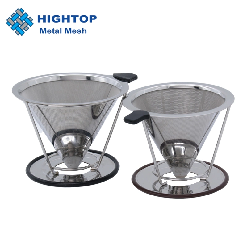 Portable Stainless Steel Reusable Metal Coffee Filter with Removable Cup Holder