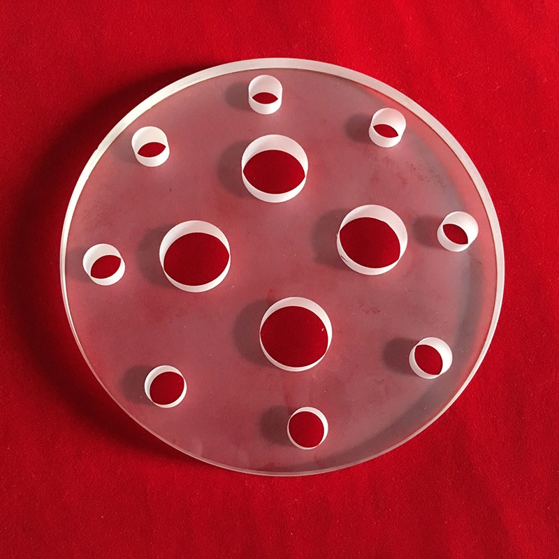 High Purity Laser Precision Drilling Transparent Silica Fused Wafers Clear Quartz Glass Sheet for Chemical Industry