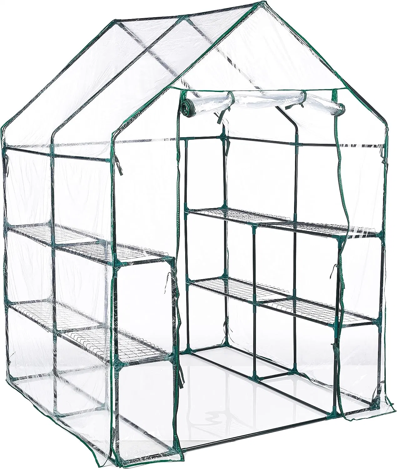 Greenhouse- Indoor Outdoor with 8 Sturdy Shelves-Grow Plants, Seedlings, Herbs, or Flowers in Any Season-Gardening Rack