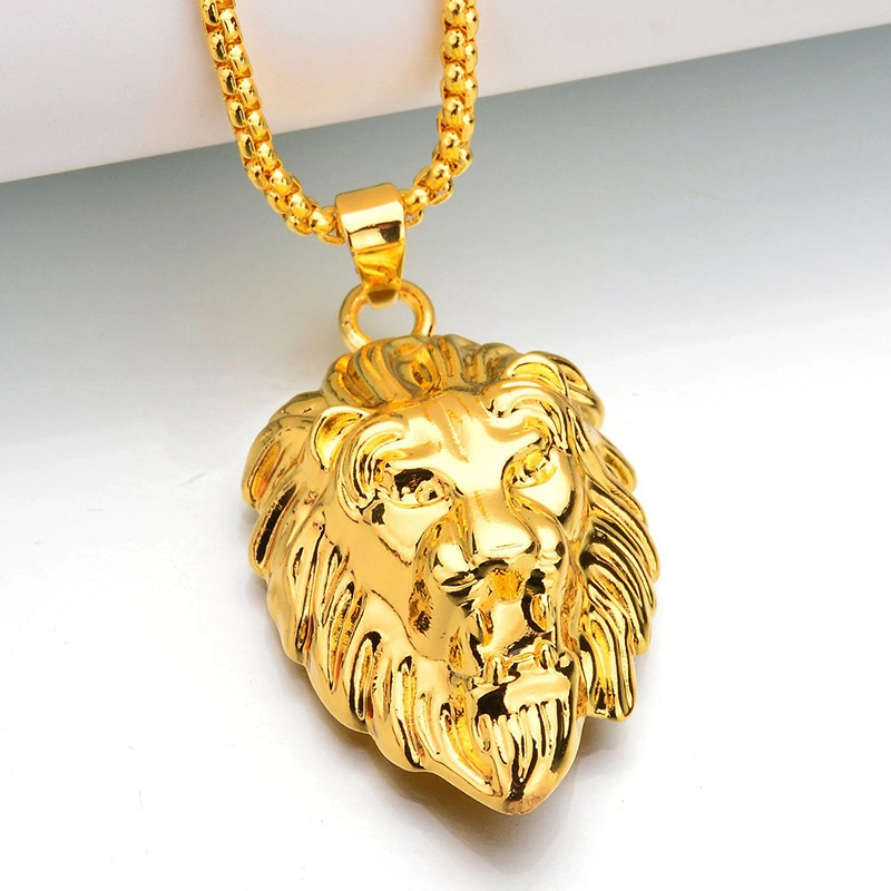 2020 Hip Hop Rock Animal Lion Head Gold Silver Chain Necklaces Pendant for Men Fashion Jewelry Spot Wholesale/Supplier