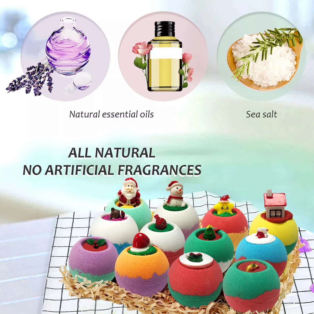 Hot Selling Bath Bomb Natural Kids Christmas Gift Set with Toy Inside Customized300 - 2999 Pieces