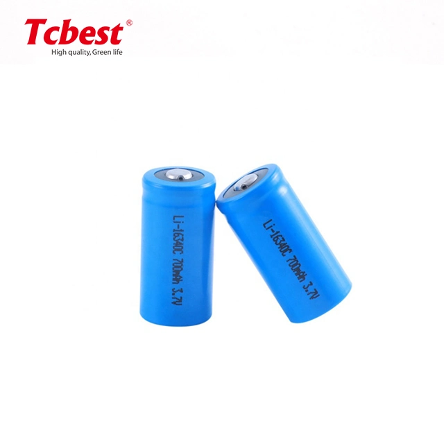 Hot Sale PVC bleu 3,7 V 600mAh 16340 de la batterie rechargeable Batterie cylindrique de l'IC16340 Lithion Ion