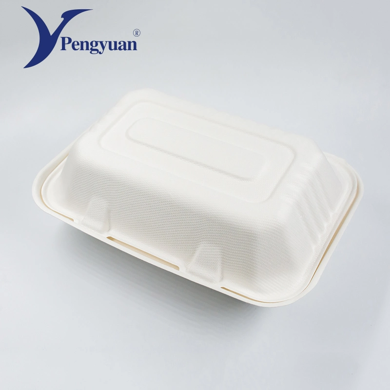 Recipiente de comida biodegradável recipiente para bagaço de cana-de embalagens descartáveis de louça de mesa