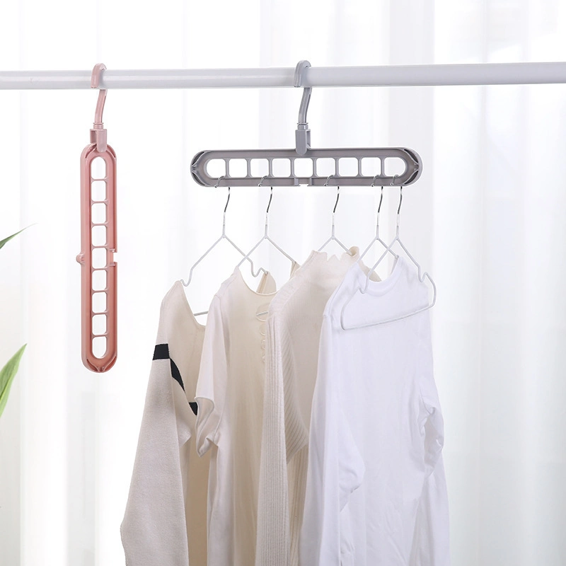 Folding 9-Hole Clothes Hanger