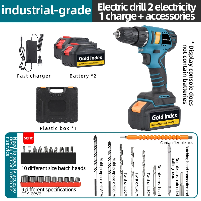 Gold Index 21V Li-ion Battery Power Cordless Electric Screwdriver Drill