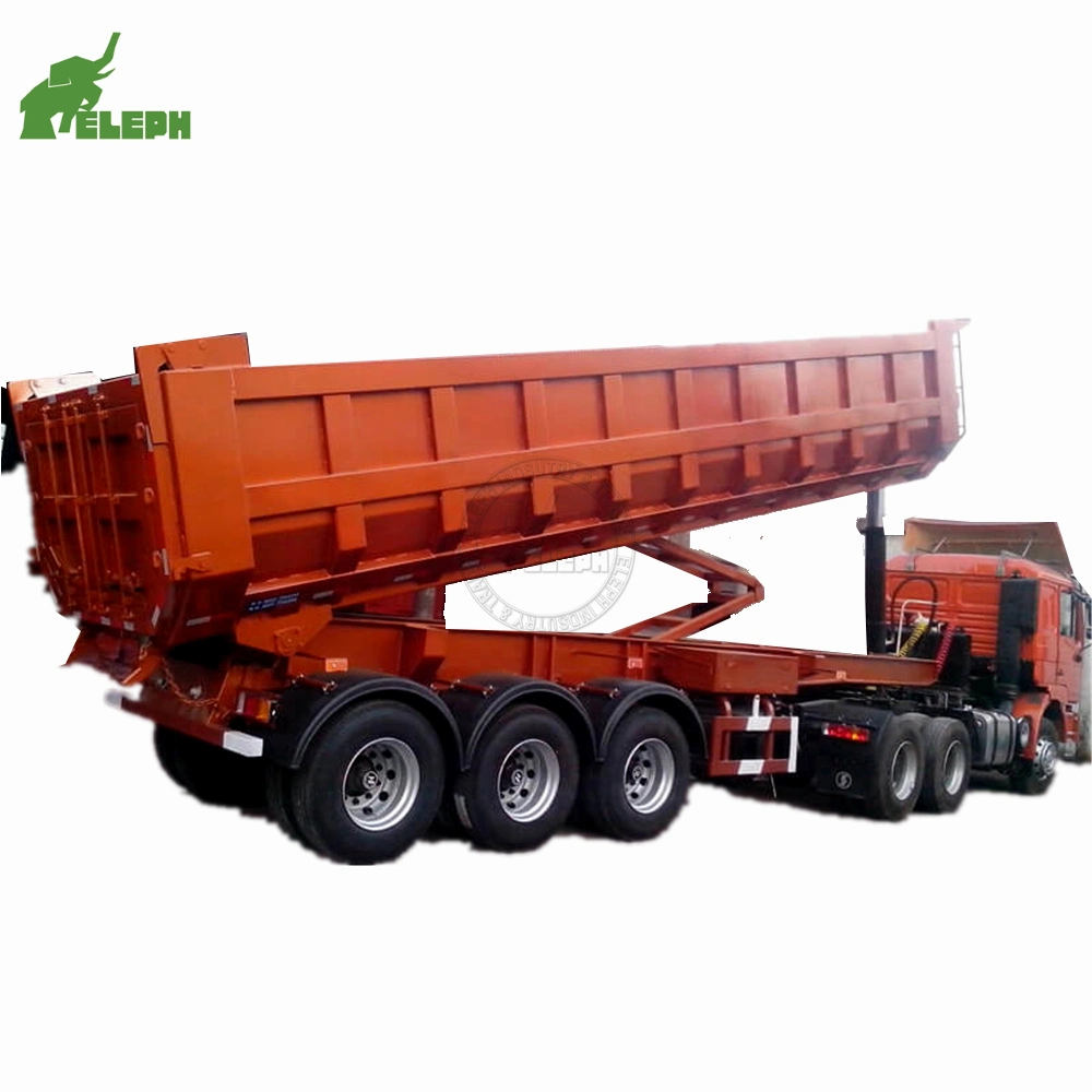 3 Axle U / Square Shape Dumper Dumping Tipper Hydraulic Side/Back/Rear/End Tipping Truck Semi Dump Trailer