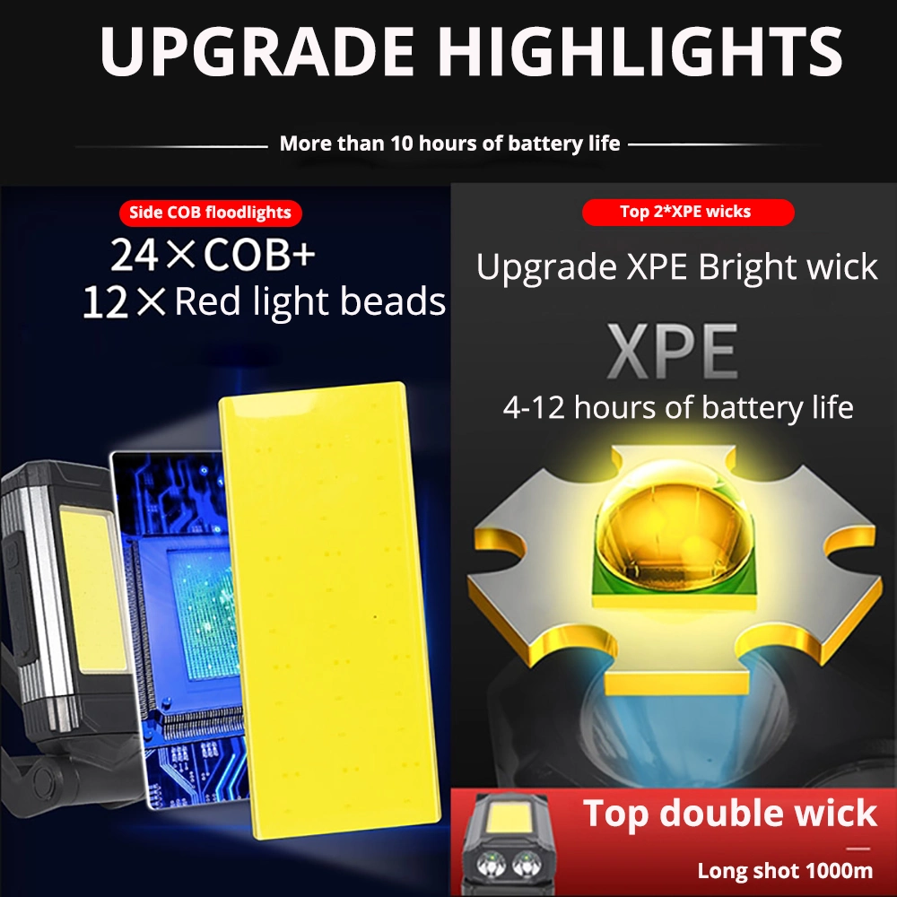 Spotlight multifunción recargables USB COB imán de la luz de trabajo linterna LED impermeable