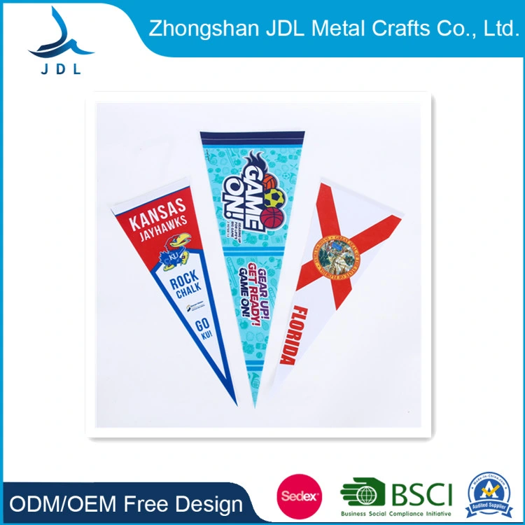 Custom National Advertising PVC Roll Polyester Color Printing Hand Banner Sport Flag Wool Pennant