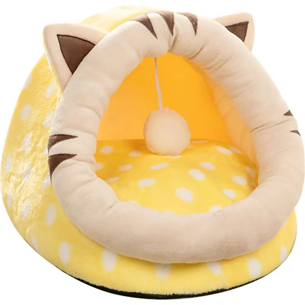 Semi-Enclosed Comfortable Luxury Cartoon Style Cotton House Pet Cat Bed Warm House