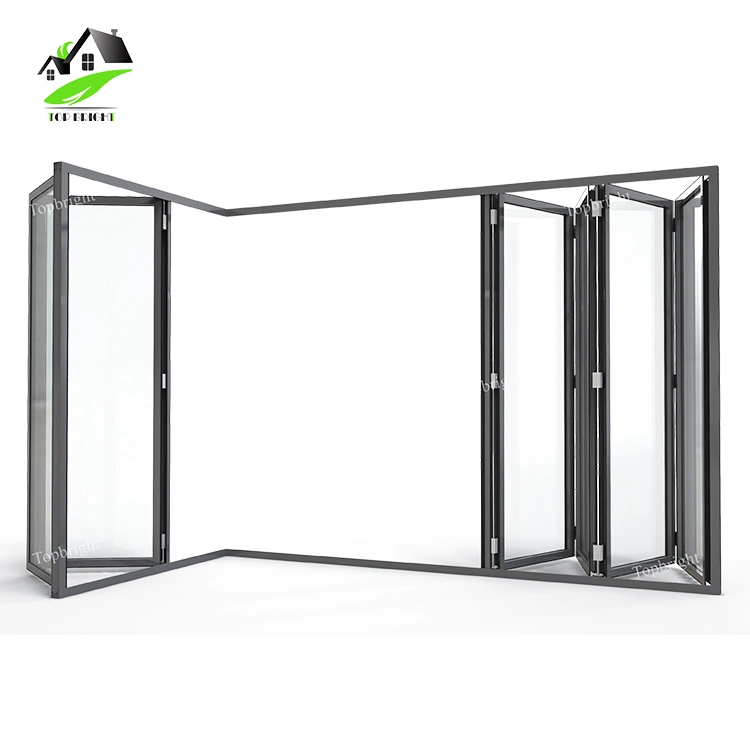 Tp50 Moderno Bi Fold Acordeón Exterior precio de las puertas de vidrio de aleación de aluminio Vertical plegables puertas plegables sistema deslizante Philippinese