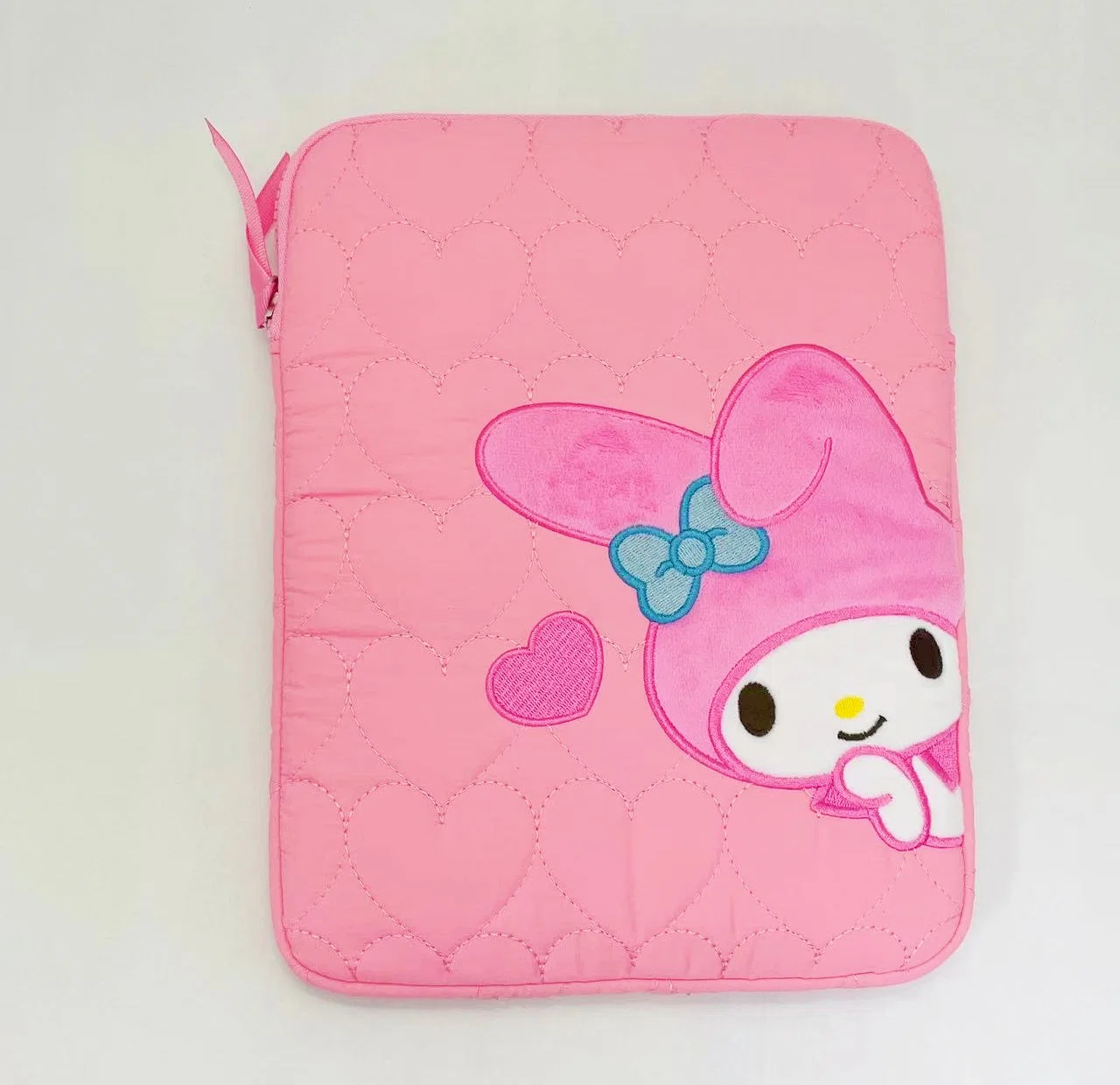 Custom Embroidery Melody Nylon Puffy Laptop Sleeve Cute Laptop Carrying Bag with Cute Embroidery Pattern Laptop Cover Bag Pouch