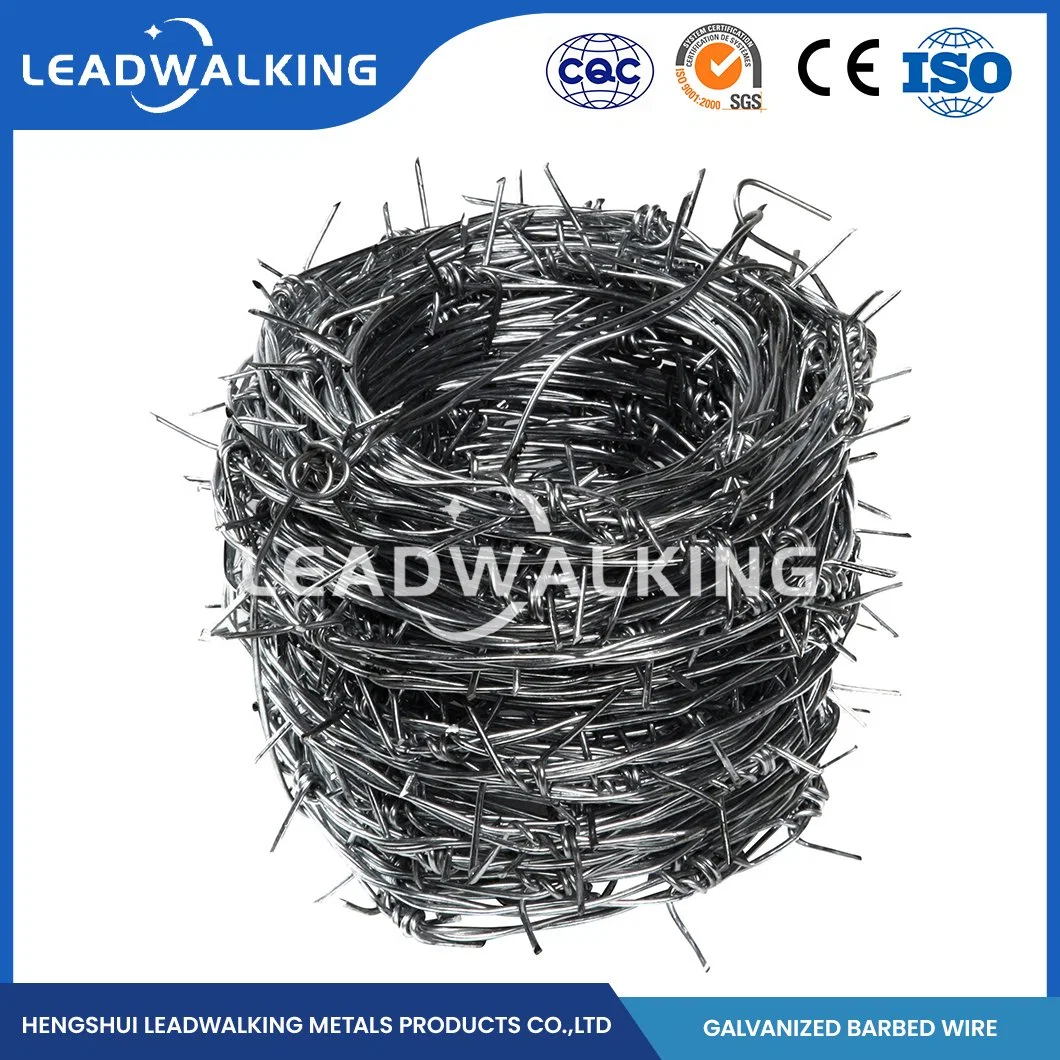 Leadwalking 500m Barbed Wire Roll Fabricators OEM Customized Zinc Coated Razor Types Wire China 10#X12# Swg Selling Galvanized Barbed Wire