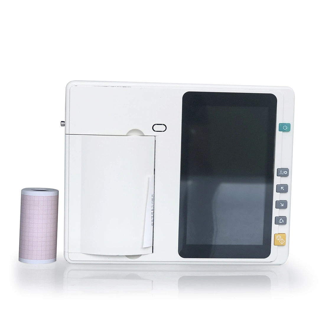 Aprovado pela CE Multi-Parameters 10 Channel de alto desempenho de tela sensível ao toque do dispositivo de ECG com impressora incorporada para alimentação do Médico
