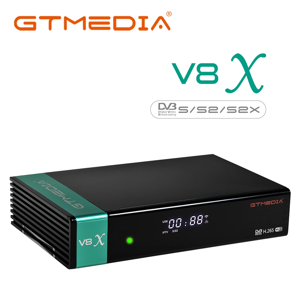 Receptor de caixa de TV com set de satélite de venda a quente Gtmedia V8X H. 265264 DVB-S/S2/S2X com slot de cartão CA OEM/ODM