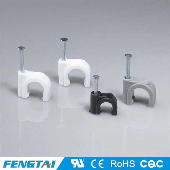 PE/PP Circle Type Plastic Nylon Wall Cable Clip with Steel Nail for Secure The Cable