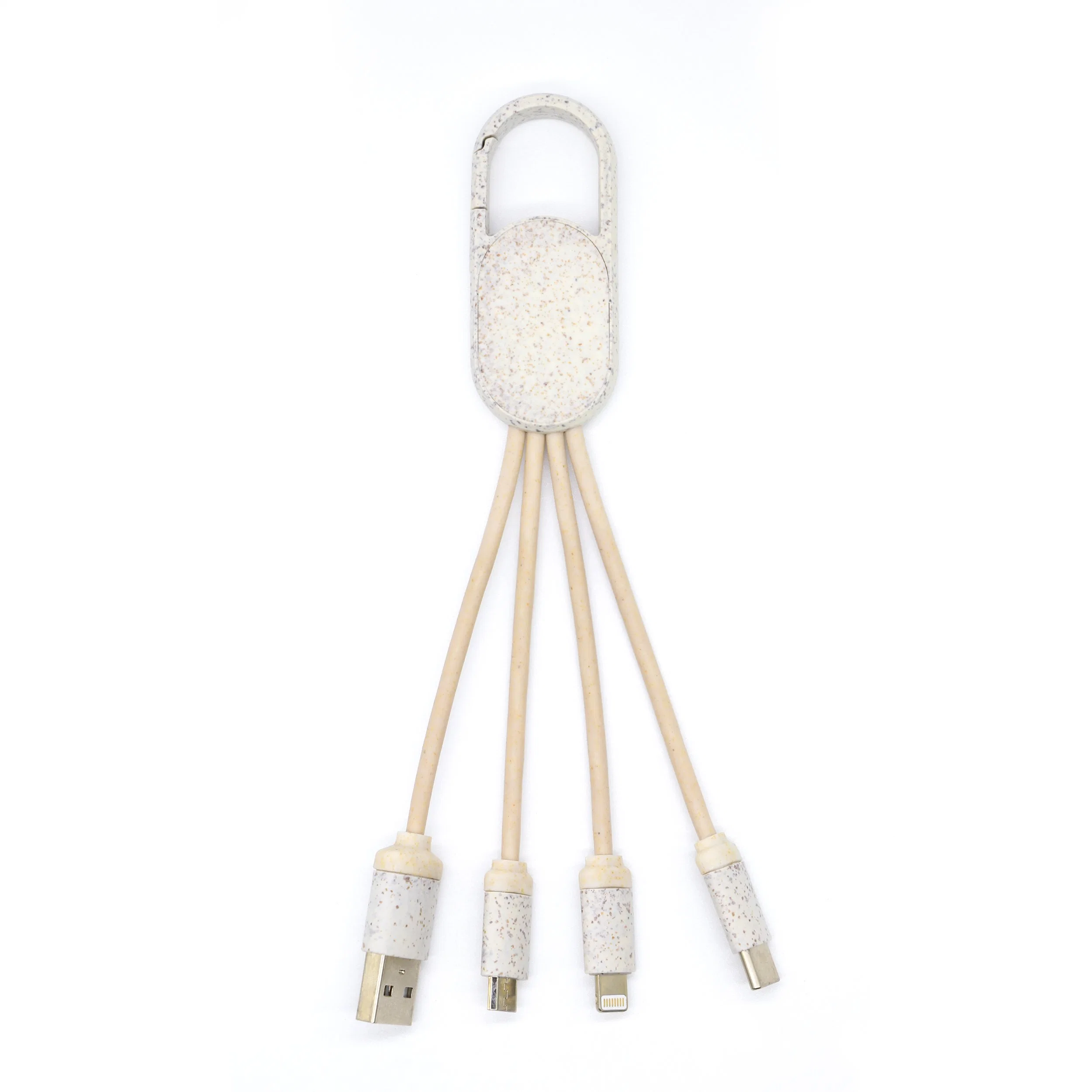 Promotional Gift USB Cable Eco-Friendly Material Wheat Straw Charging Cable 3 in 1 USB Cable