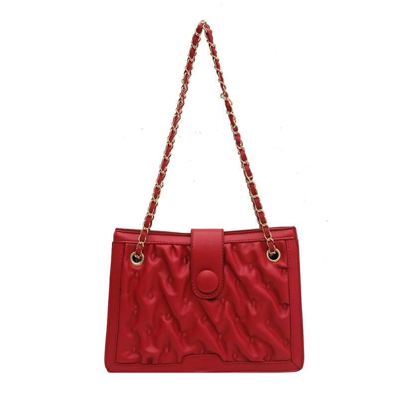 Fashion Lingge PU Leather Shoulder Bag High quality/High cost performance  Handbag Simple Ladies Handbag