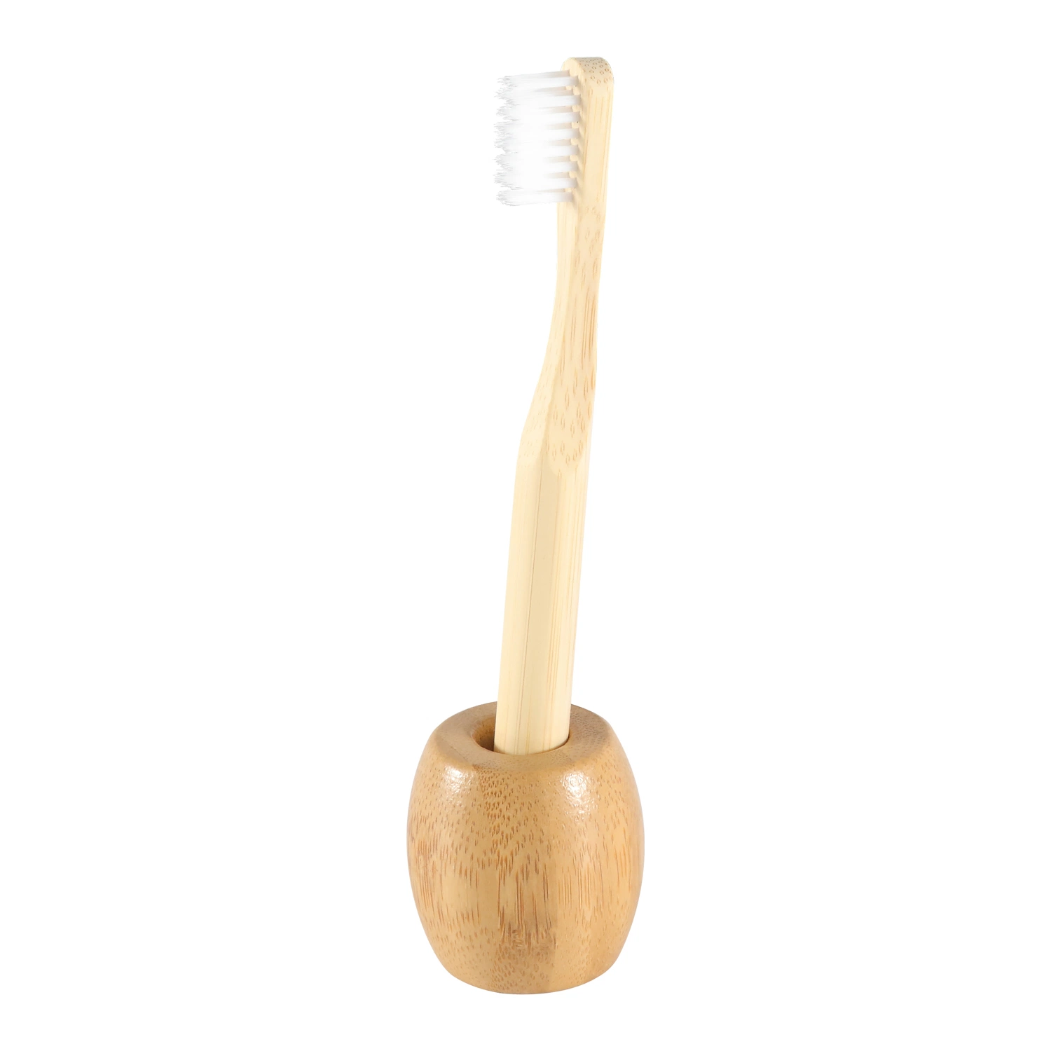 Biodegradable Eco-Friendly Bamboo Toothbrush Holder Round Toothbrush Base OEM