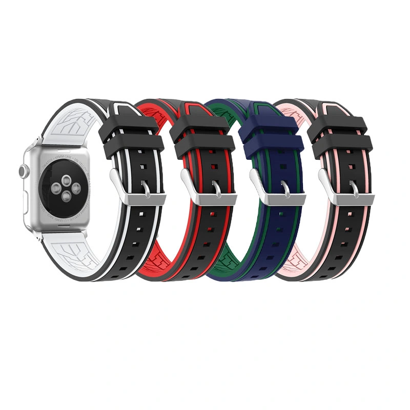 Bracelet en silicone pour Apple Watch Two-Color sangle Series5