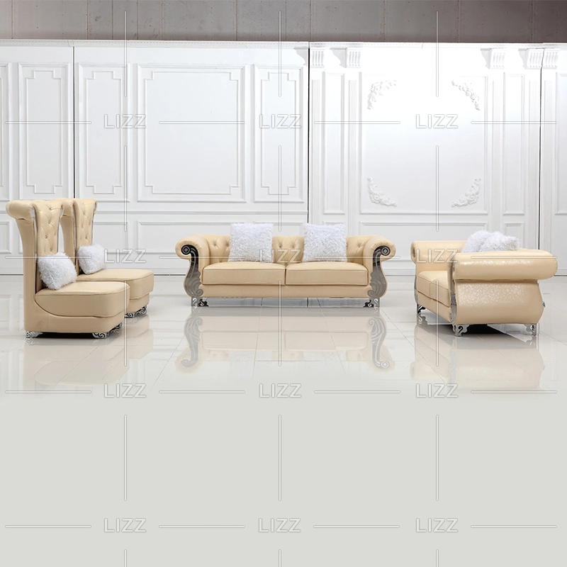 Salón Sofá de cuero Sectional Sofá Blanco conjunto de sofás Muebles modernos Mobiliario de casa